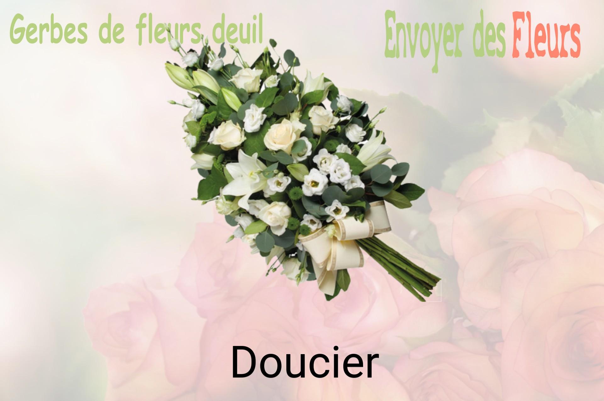 Gerbe de fleurs de deuil livrée à Doucier